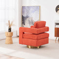 Swivel Barrel Chair For Living Room,360 Degree Swivel Club Modern Accent Single Sofa Chair, Small Leisure Arm Chair For Nursery, Hotel, Bedroom, Office Orange Primary Living Space Modern Faux Fur