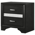 Black 2 Drawer Nightstand With Hidden Jewelry Tray Black 2 Drawers Bedroom Drawer Storage Contemporary,Modern Rubberwood Felt Lined Drawers Black Wood