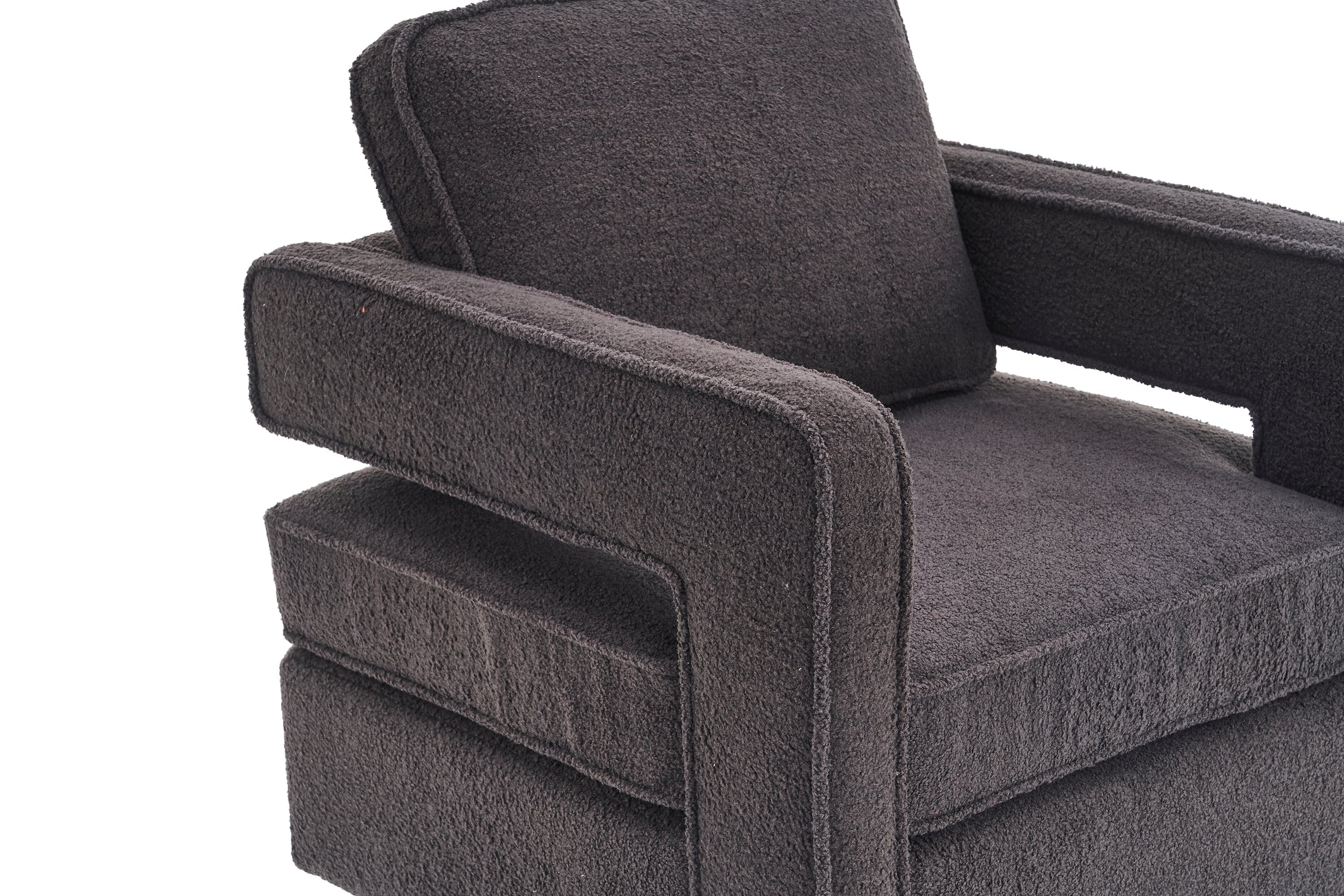 Swivel Barrel Chair For Living Room,360 Degree Swivel Club Modern Accent Single Sofa Chair, Small Leisure Arm Chair For Nursery, Hotel, Bedroom, Office Grey Primary Living Space Modern Faux Fur