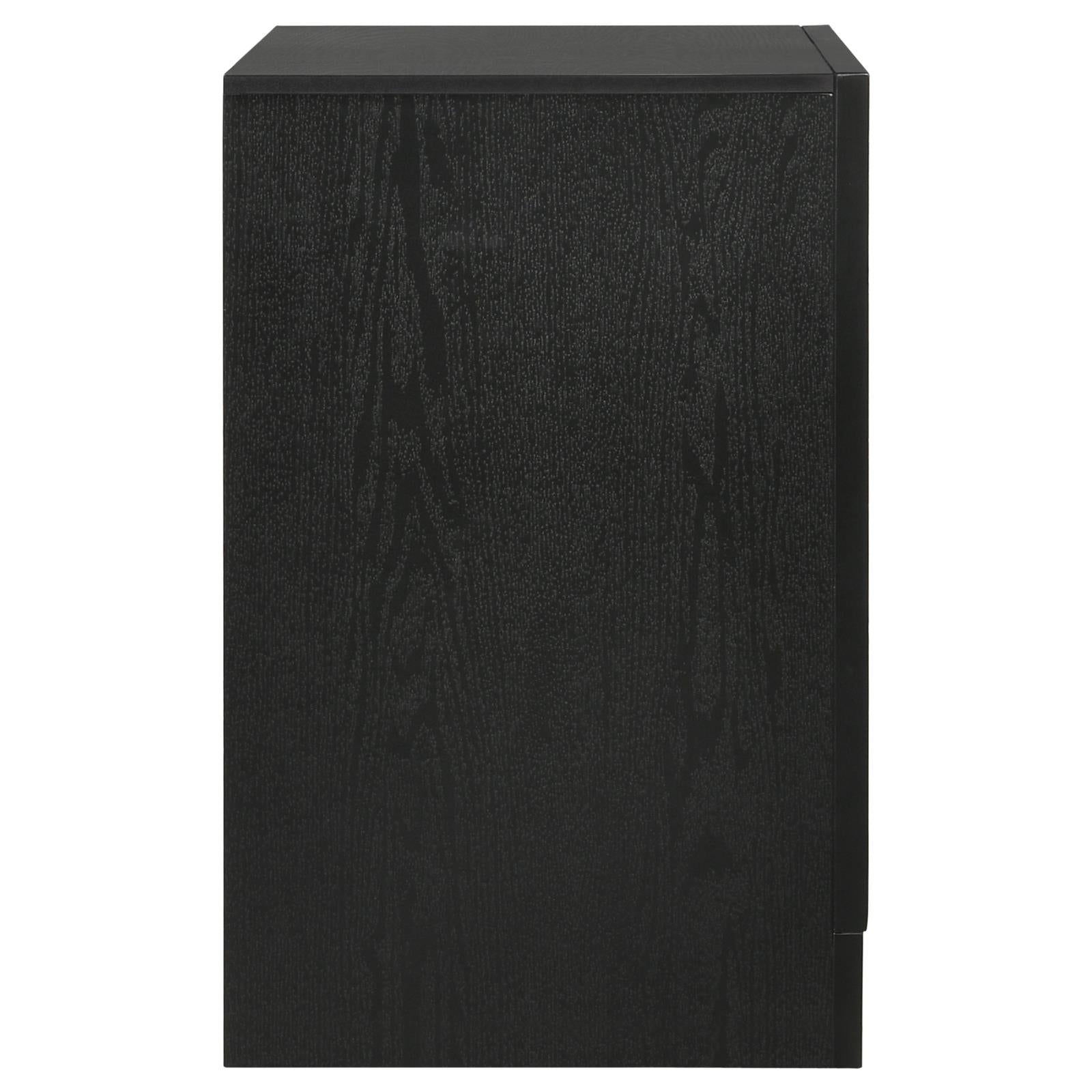 Black 2 Drawer Nightstand With Hidden Jewelry Tray Black 2 Drawers Bedroom Drawer Storage Contemporary,Modern Rubberwood Felt Lined Drawers Black Wood