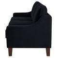 Modern Loveseat Sofa For Living Room, Upholstered Velvet Small Couch With Wooden Legs For Livingroom Bedroom, Black Black Espresso Velvet Wood Primary Living Space Medium Soft Cushion Back American Design Rubberwood Square Arms Foam Velvet 2 Seat