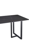 Carbon Steel Dining Table With Lauren Black Gold Stone Surface Supports Up To 64 Kg Excluding Chairs Black Gold Carbon Steel