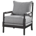Grey And Black Removable Back Accent Chair Grey Brown Primary Living Space Traditional Rubberwood Foam Fabric