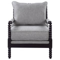 Grey And Black Removable Back Accent Chair Grey Brown Primary Living Space Traditional Rubberwood Foam Fabric