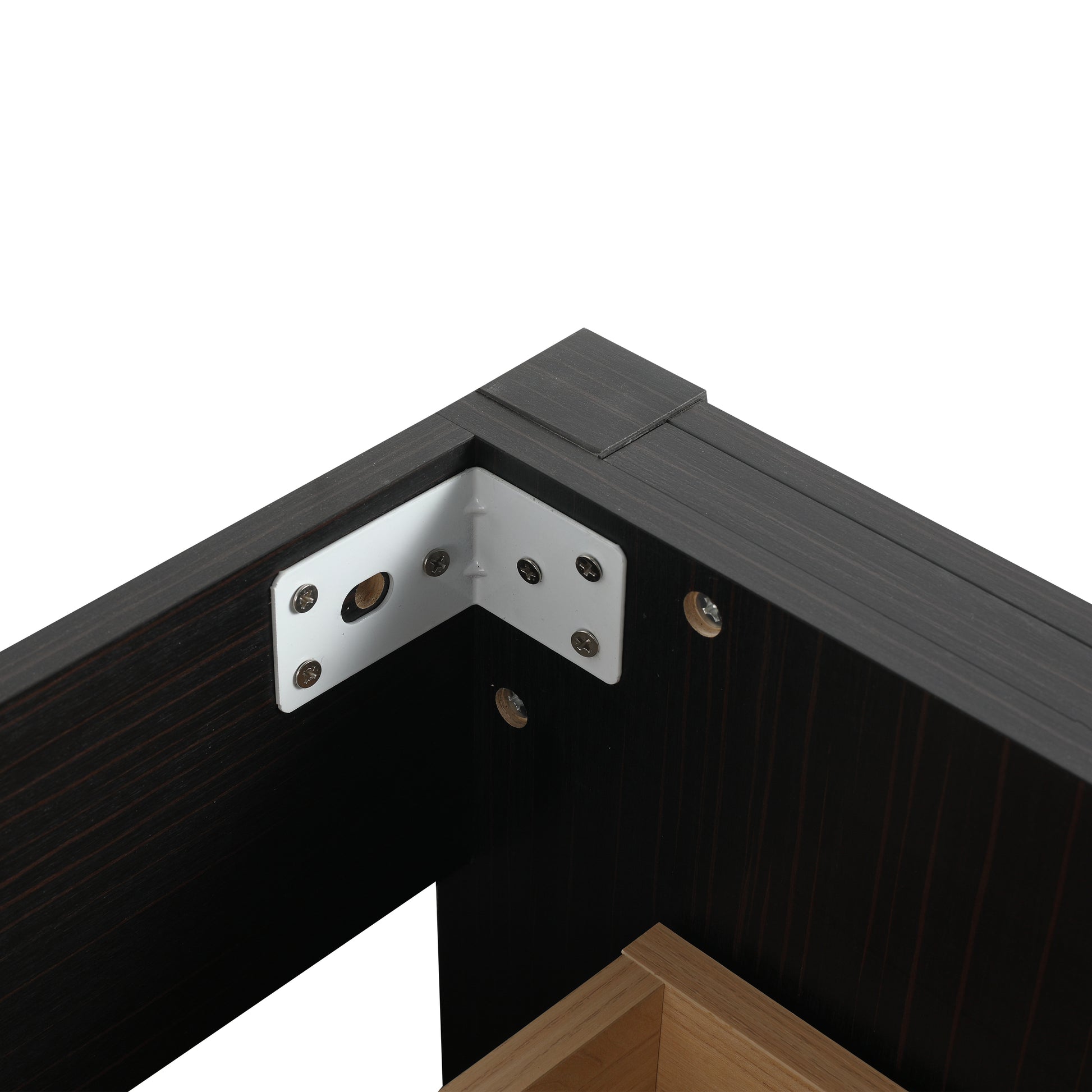 30 Inch Bathroom Vanity With Sink And 2 Soft Close Drawers, Golden Handle Bvb01030Bctg Bl9075B Black Chestnut Bathroom Modern Plywood