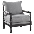 Grey And Black Removable Back Accent Chair Grey Brown Primary Living Space Traditional Rubberwood Foam Fabric