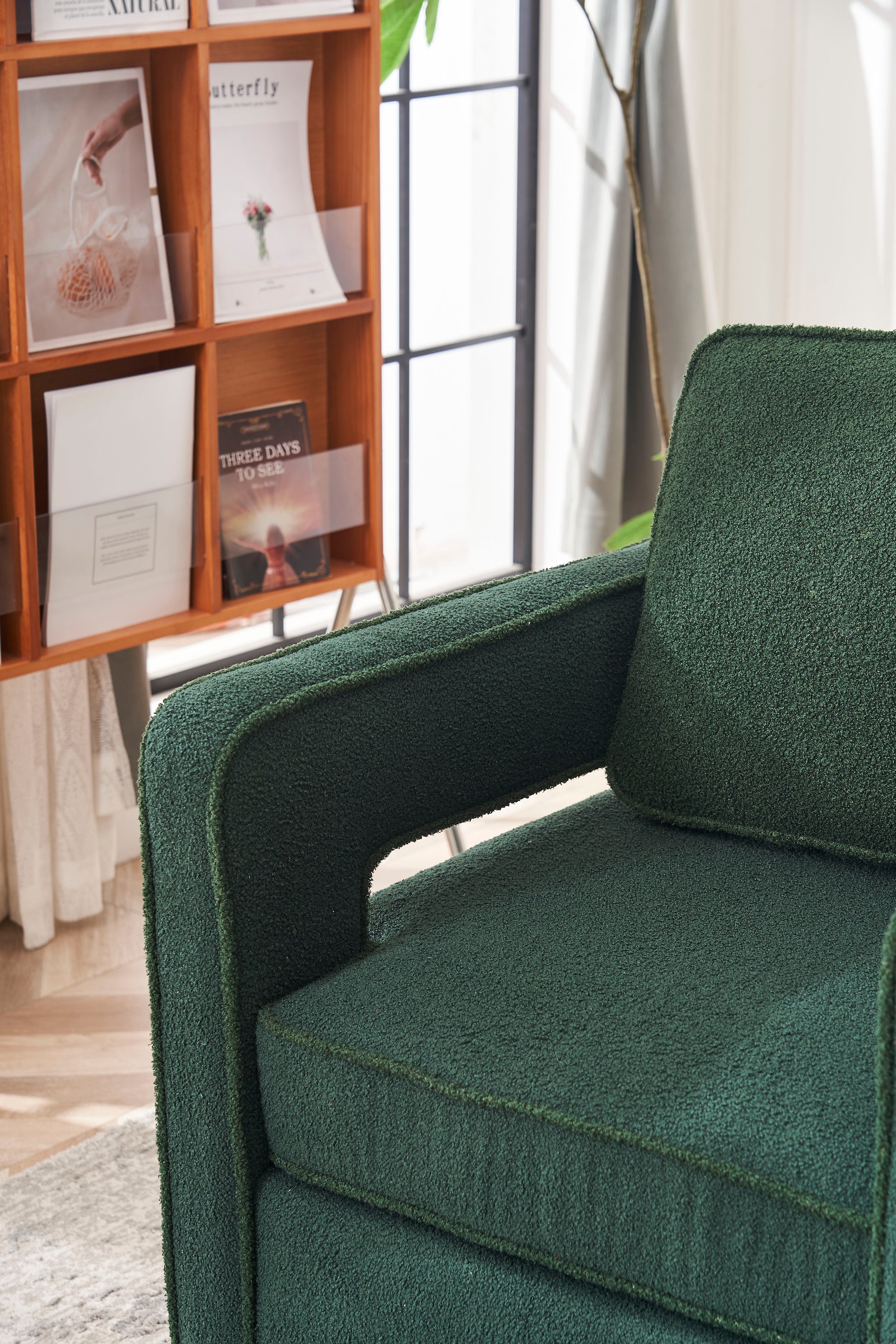 Swivel Barrel Chair For Living Room,360 Degree Swivel Club Modern Accent Single Sofa Chair, Small Leisure Arm Chair For Nursery, Hotel, Bedroom, Office Green Primary Living Space Modern Faux Fur