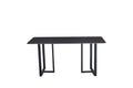 Carbon Steel Dining Table With Lauren Black Gold Stone Surface Supports Up To 64 Kg Excluding Chairs Black Gold Carbon Steel