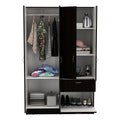 Armoire Alpes, Bedroom, Black White White Black Particle Board Particle Board