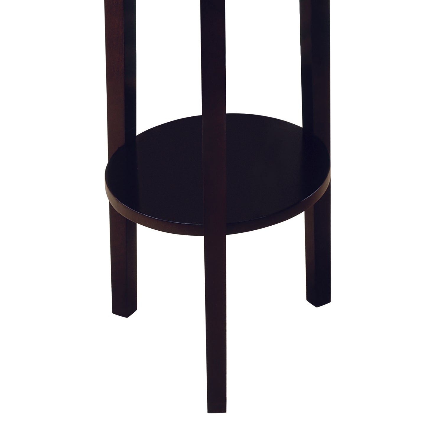 Espresso Round Accent Table Espresso Espresso Primary Living Space Transitional Rubberwood Round Shelves Coffee & End Tables Wood