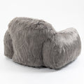 Bean Bag Chair Lazy Long Hair Sofa Bean Bag Chair Adult, Teen High Density Foam Filled Modern Focus Chair Comfortable Living Room, Bedroom Chair Grey Faux Fur
