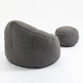 Bedding Bean Bag Sofa Chair High Pressure Foam Bean Bag Chair Adult Material With Padded Foam Padding Compressed Bean Bag With Footrest Grey Microfiber