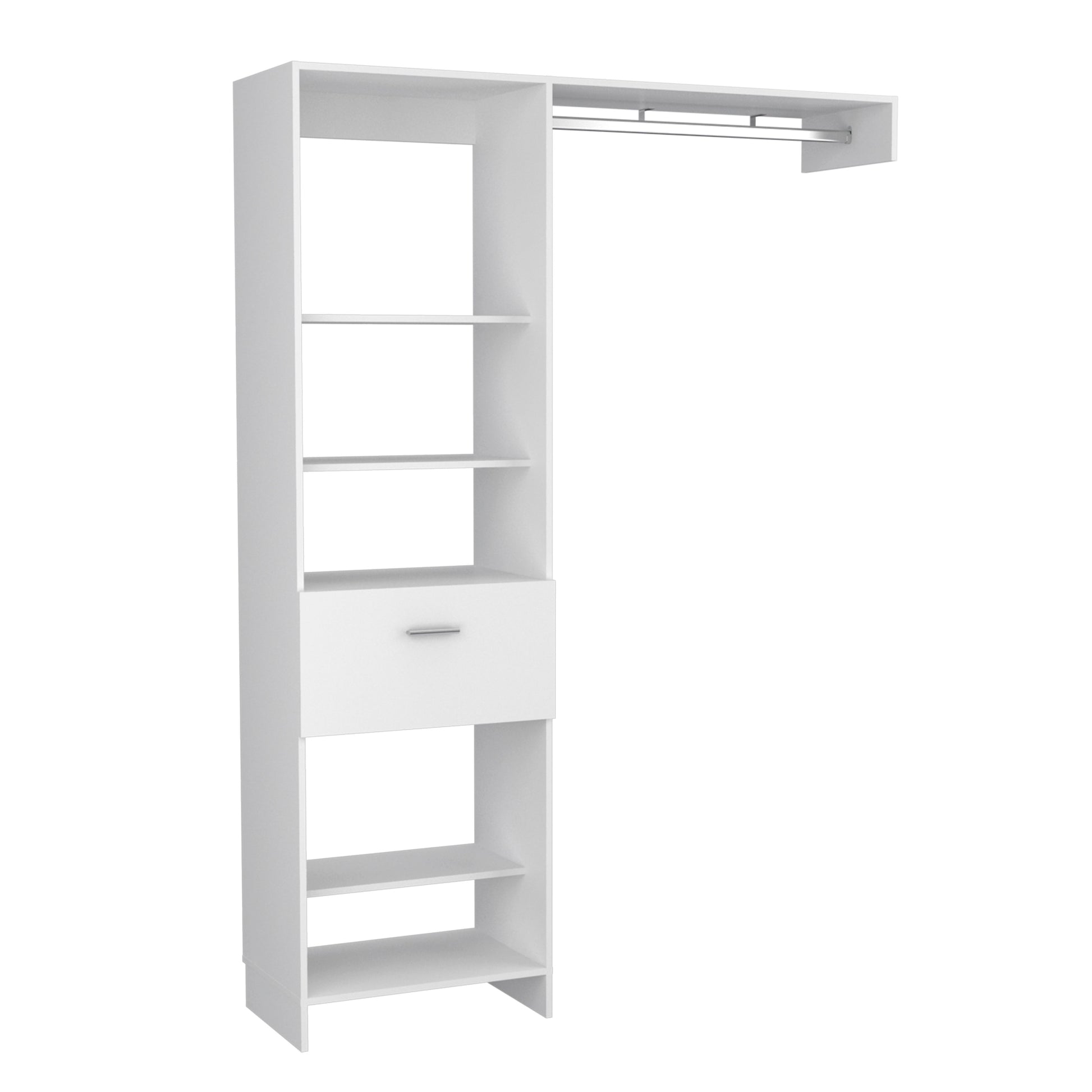 150 Closet System British, Bedroom, White White Particle Board Particle Board