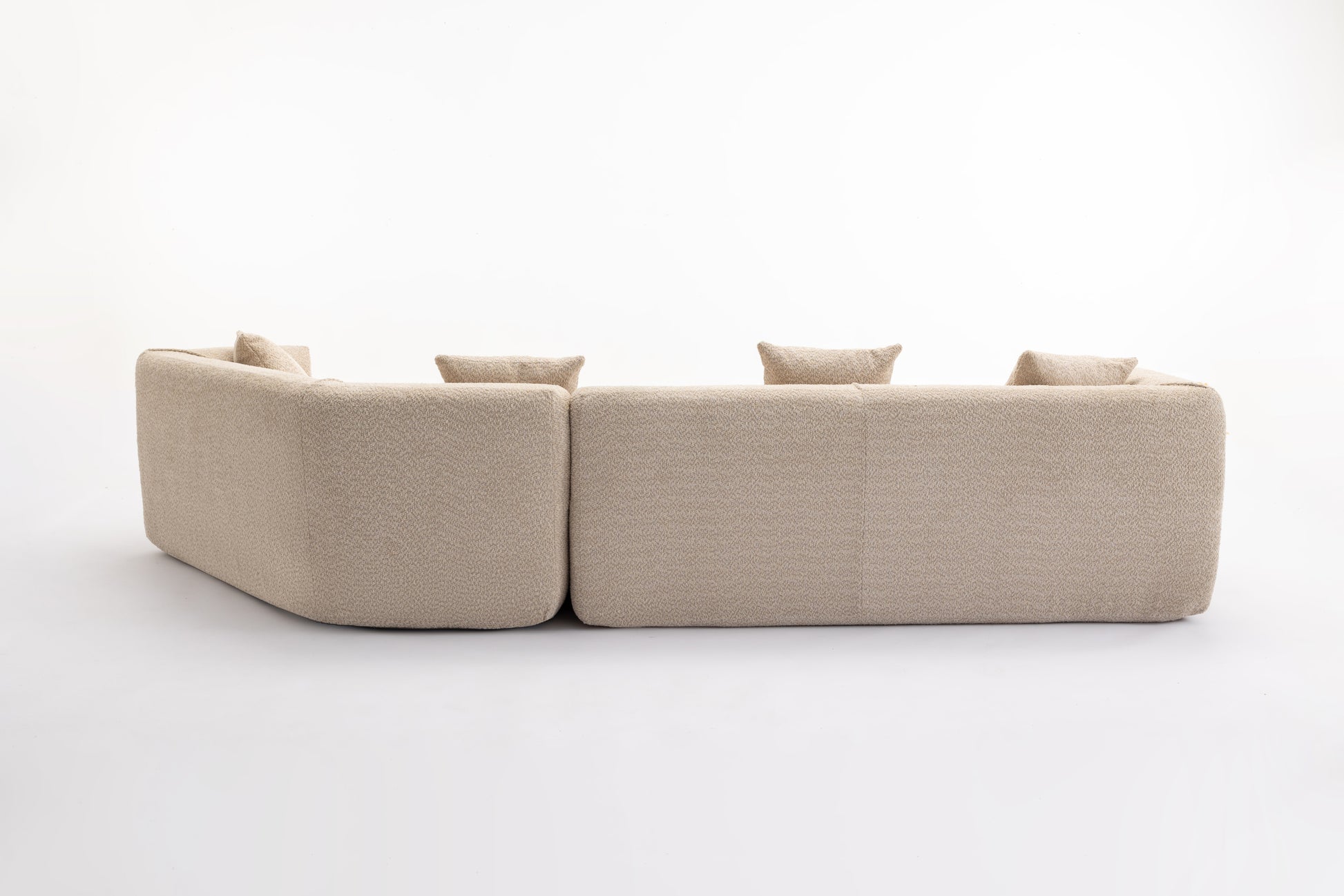 Modular Living Room Sofa Set, Modern Minimalist Style Sofa, Salon Upholstered Sleeper Sofa, 2 Pc Free Combination, Round Fiber Fabric, Anti Wrinkle Fabric, Brown Light Brown Polyester Primary Living Space Medium Soft Tight Back Flared Arms Fiber Foam