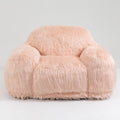 Bean Bag Chair Lazy Long Hair Sofa Bean Bag Chair Adult, Teen High Density Foam Filled Modern Focus Chair Comfortable Living Room, Bedroom Chair Pink Faux Fur