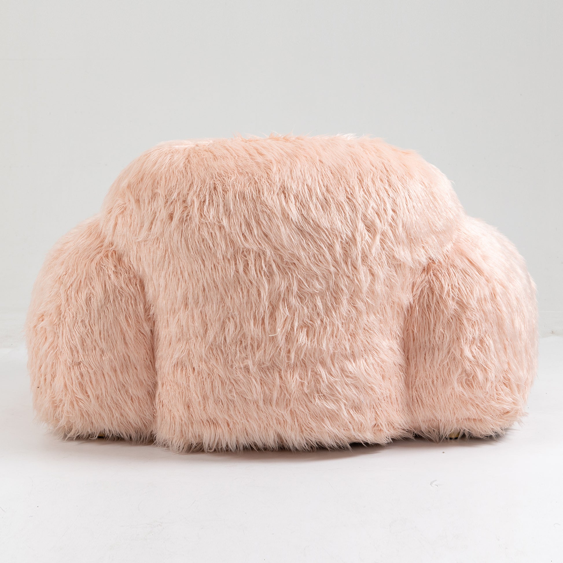 Bean Bag Chair Lazy Long Hair Sofa Bean Bag Chair Adult, Teen High Density Foam Filled Modern Focus Chair Comfortable Living Room, Bedroom Chair Pink Faux Fur