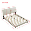 Full Size Upholstered Platform Bed With Sensor Light And Ergonomic Design Backrests, White White Upholstered