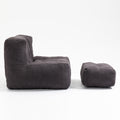 Fluffy Bean Bag Chair, Comfortable Bean Bag For Adults And Children, Super Soft Lazy Sofa Chair With Memory Foam And Ottoman, Indoor Modern Focus Bean Bag Chair For Living Room, Bedroom, Apartment Black Velvet