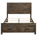 Rustic Golden Brown Queen Storage Bed Box Spring Not Required Queen Brown Wood Brown Bedroom Farmhouse,Rustic Rubberwood Storage Included Wood