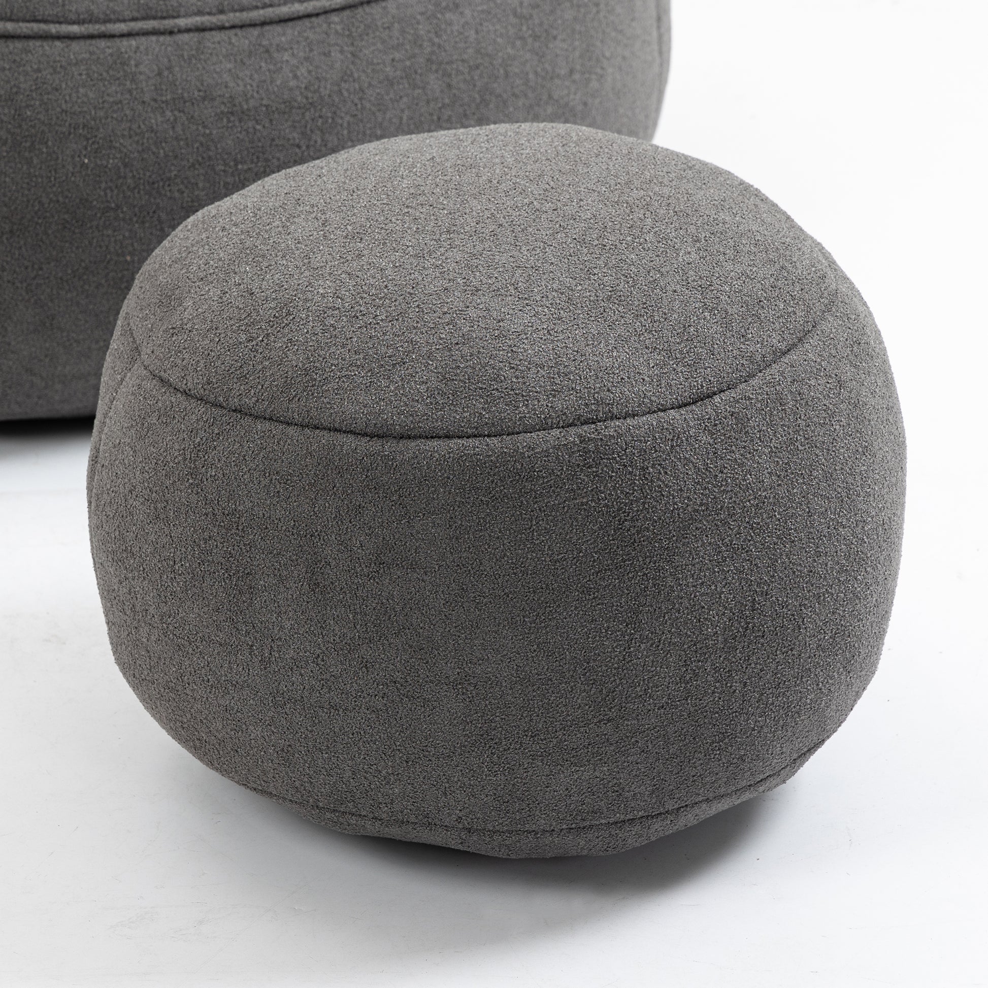 Bedding Bean Bag Sofa Chair High Pressure Foam Bean Bag Chair Adult Material With Padded Foam Padding Compressed Bean Bag With Footrest Grey Microfiber