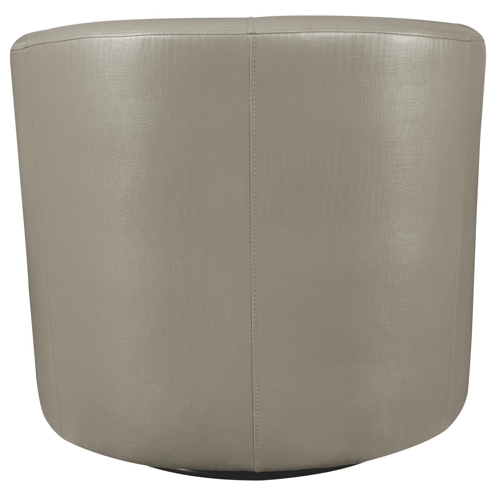 Champagne Swivel Armchair Grey Primary Living Space Contemporary,Modern Foam Faux Leather