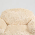 Bean Bag Chair Lazy Sofa Bean Bag Chair Adult, Teen High Density Foam Padded Modern Accent Chair Comfortable Living Room, Bedroom Chair Beige Faux Fur