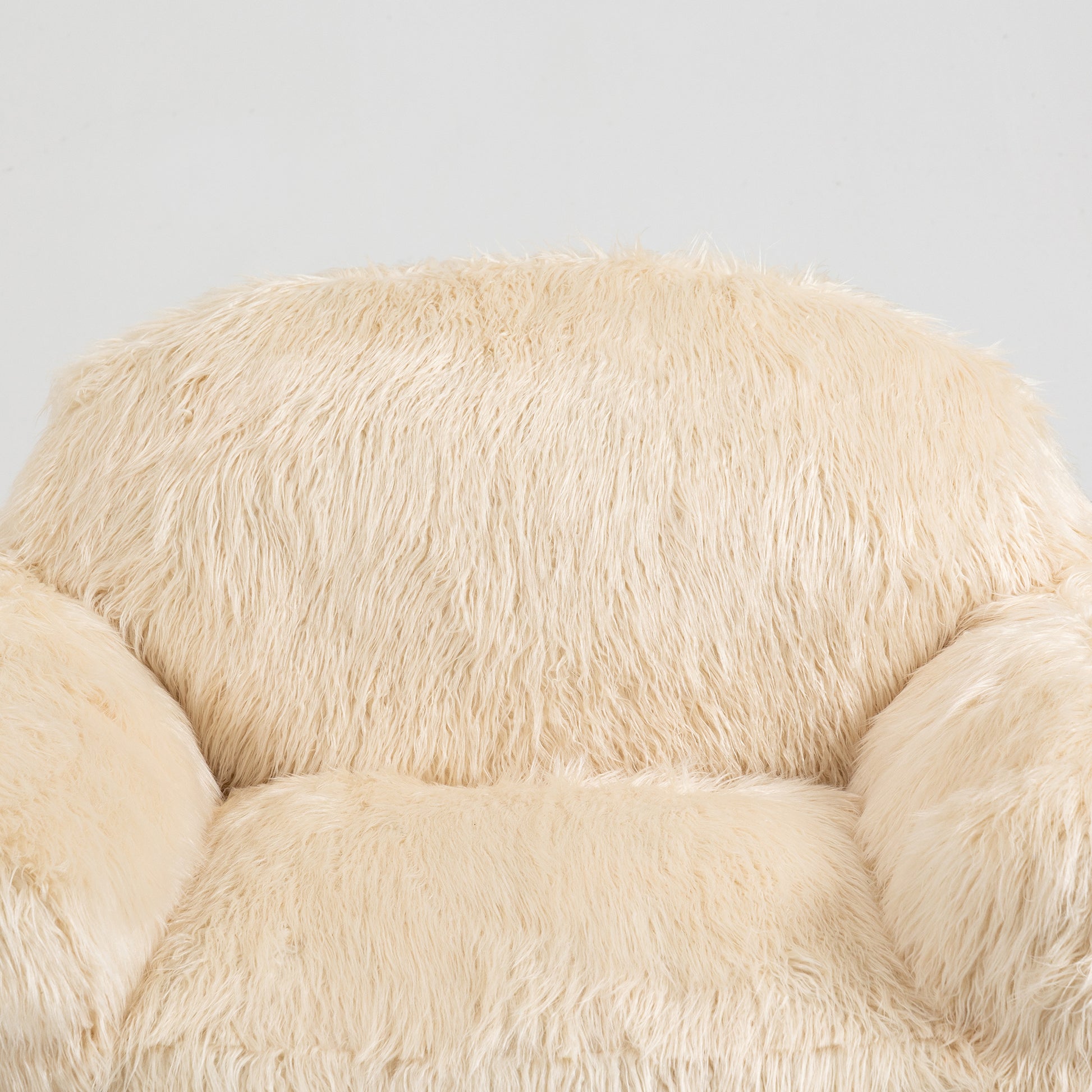 Bean Bag Chair Lazy Sofa Bean Bag Chair Adult, Teen High Density Foam Padded Modern Accent Chair Comfortable Living Room, Bedroom Chair Beige Faux Fur