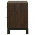 Rustic And Dark Bronze 2 Drawer Nightstand Brown Brown 2 Drawers Bedroom Drawer Storage Farmhouse,Rustic Rubberwood Drawers Wood