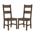 Rustic Golden Brown Ladder Back Dining Chairs Set Of 2 Solid Brown Brown Dining Room Wipe Clean Farmhouse,Rustic Side Chair Rubberwood Ladder Back Wood