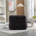Fluffy Bean Bag Chair, Comfortable Bean Bag For Adults And Children, Super Soft Lazy Sofa Chair With Memory Foam And Ottoman, Indoor Modern Focus Bean Bag Chair For Living Room, Bedroom, Apartment Black Velvet