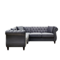 83.5 Inch Oversized Corner Sofa, L Shaped Sectional Couch,5 Seater Corner Sofas With 3 Pillows For Living Room, Bedroom, Apartment, Office Gray Foam Velvet