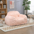 Bean Bag Chair Lazy Long Hair Sofa Bean Bag Chair Adult, Teen High Density Foam Filled Modern Focus Chair Comfortable Living Room, Bedroom Chair Pink Faux Fur