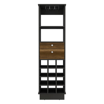 Bar Cabinet Bureck, Living Room, Black Walnut Walnut Particle Board Particle Board