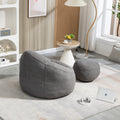 Bedding Bean Bag Sofa Chair High Pressure Foam Bean Bag Chair Adult Material With Padded Foam Padding Compressed Bean Bag With Footrest Grey Microfiber