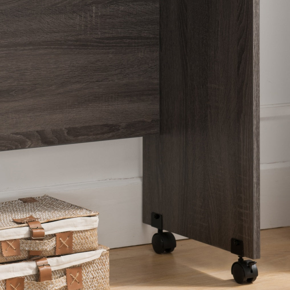 Wooden Mobile Computer Desk, Home Office Desk Distressed Grey Grey Particle Board