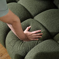 Sofa And Seater ,Human Body Structure For Usa People, Marshmallow Sofa,Boucle Sofa ,Olive Green Boucle Olive Green Light Brown Wood Primary Living Space Medium Soft Split Back Eucalyptus Rolled Arms Boucle 3 Seat