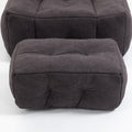 Fluffy Bean Bag Chair, Comfortable Bean Bag For Adults And Children, Super Soft Lazy Sofa Chair With Memory Foam And Ottoman, Indoor Modern Focus Bean Bag Chair For Living Room, Bedroom, Apartment Black Velvet