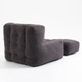 Fluffy Bean Bag Chair, Comfortable Bean Bag For Adults And Children, Super Soft Lazy Sofa Chair With Memory Foam And Ottoman, Indoor Modern Focus Bean Bag Chair For Living Room, Bedroom, Apartment Black Velvet