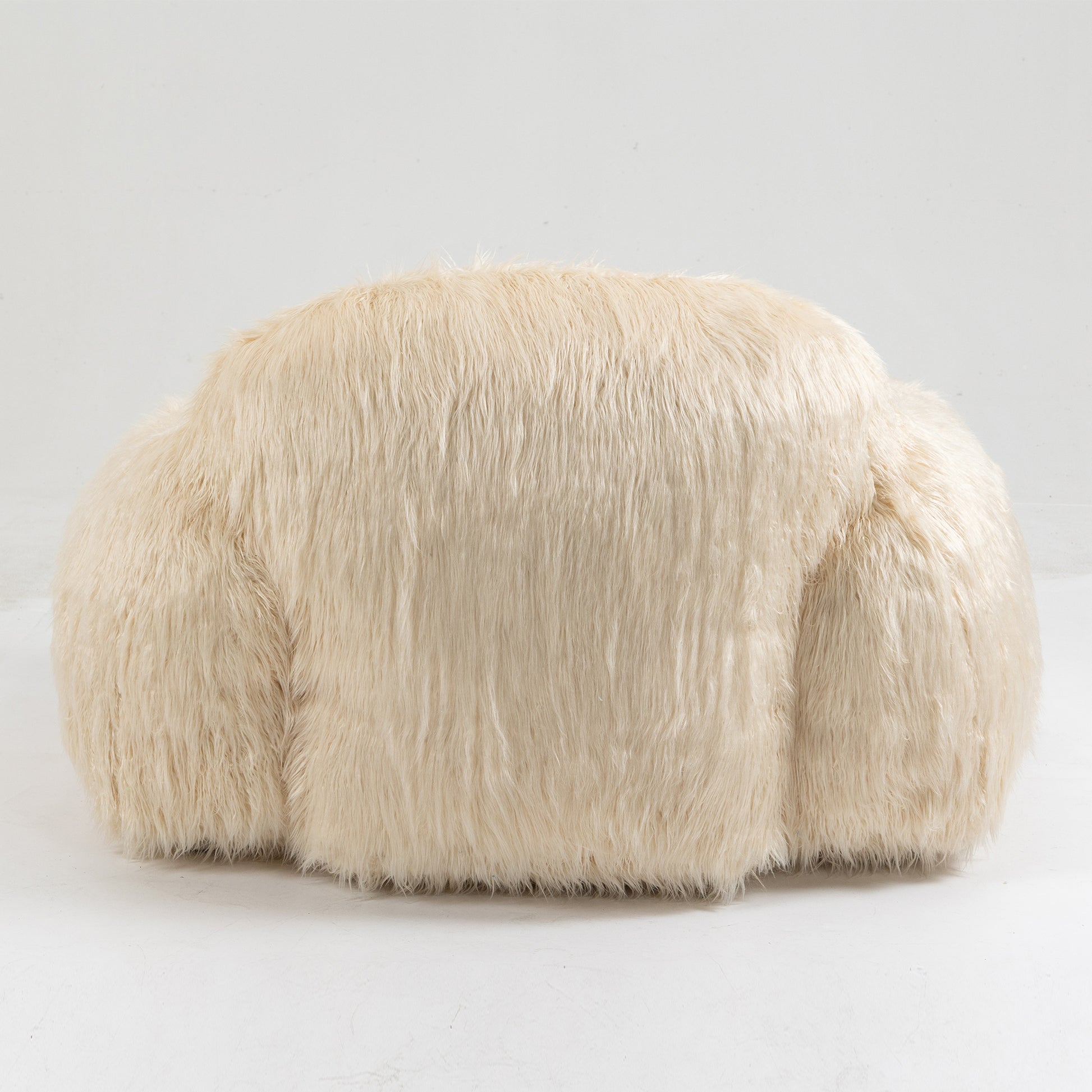 Bean Bag Chair Lazy Sofa Bean Bag Chair Adult, Teen High Density Foam Padded Modern Accent Chair Comfortable Living Room, Bedroom Chair Beige Faux Fur
