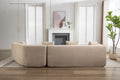 Modular Living Room Sofa Set, Modern Minimalist Style Sofa, Salon Upholstered Sleeper Sofa, 2 Pc Free Combination, Round Fiber Fabric, Anti Wrinkle Fabric, Brown Light Brown Polyester Primary Living Space Medium Soft Tight Back Flared Arms Fiber Foam