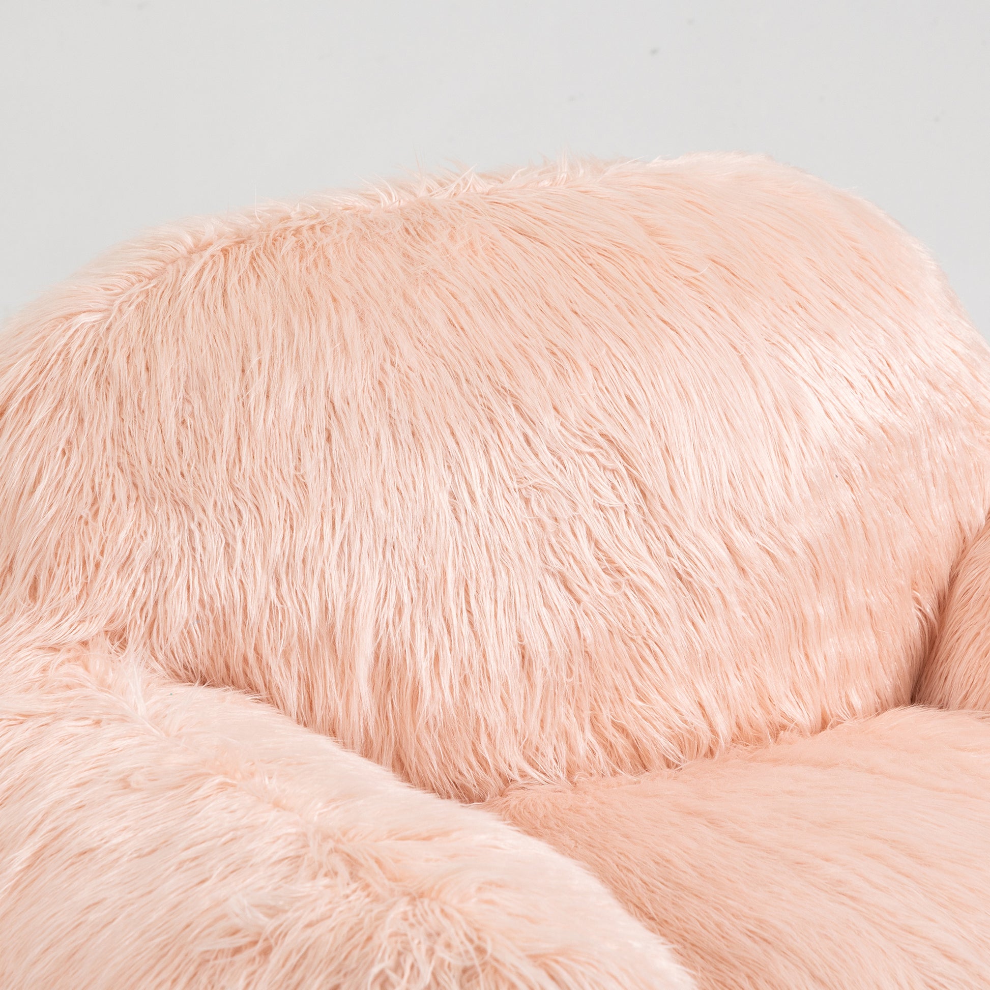 Bean Bag Chair Lazy Long Hair Sofa Bean Bag Chair Adult, Teen High Density Foam Filled Modern Focus Chair Comfortable Living Room, Bedroom Chair Pink Faux Fur