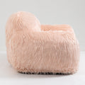 Bean Bag Chair Lazy Long Hair Sofa Bean Bag Chair Adult, Teen High Density Foam Filled Modern Focus Chair Comfortable Living Room, Bedroom Chair Pink Faux Fur
