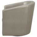 Champagne Swivel Armchair Grey Primary Living Space Contemporary,Modern Foam Faux Leather