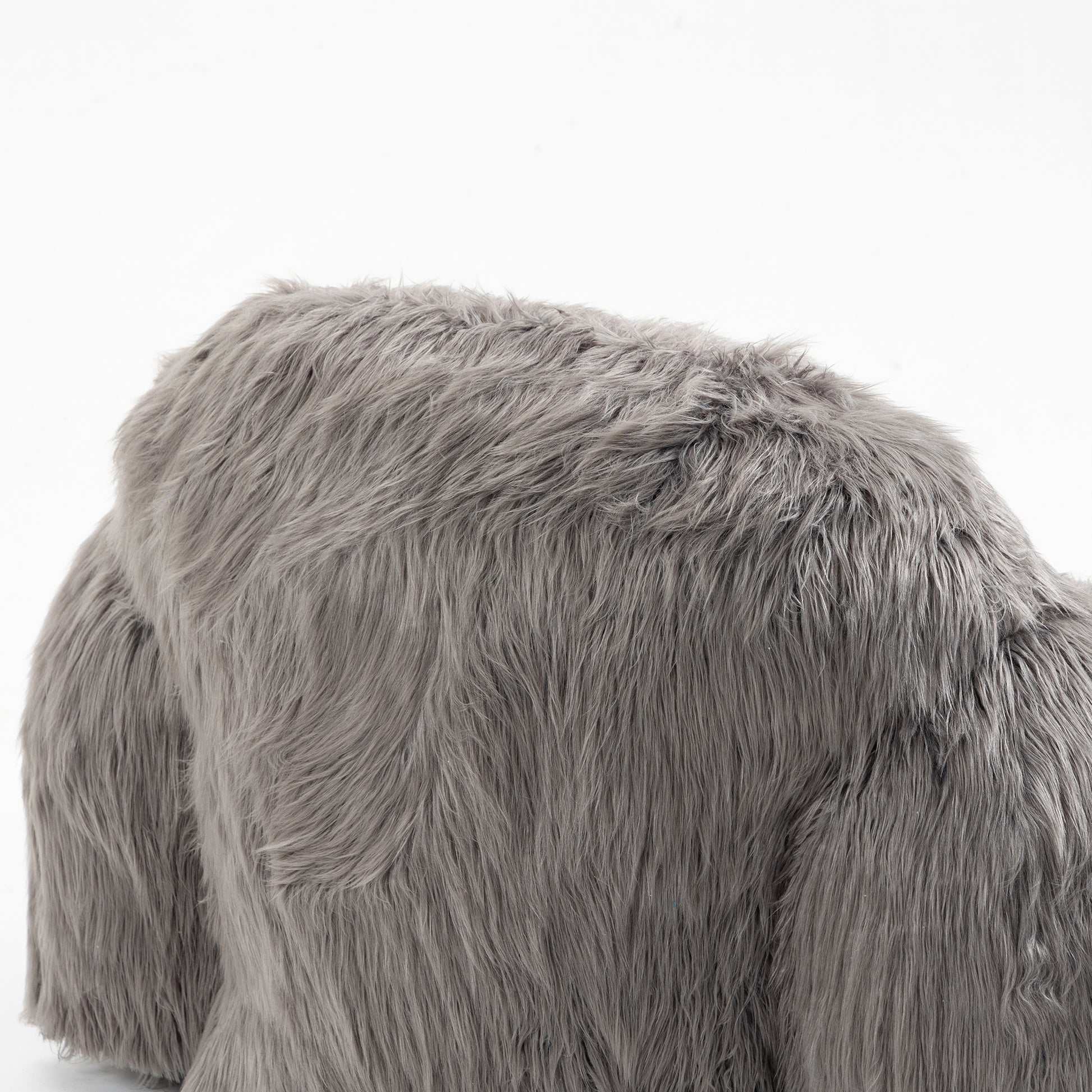 Bean Bag Chair Lazy Long Hair Sofa Bean Bag Chair Adult, Teen High Density Foam Filled Modern Focus Chair Comfortable Living Room, Bedroom Chair Grey Faux Fur