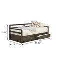 Grey 2 Drawer Daybed With Extension Trundle Box Spring Not Required Twin Xl Grey Wood Gray Bedroom Farmhouse,Rustic Pine Wood