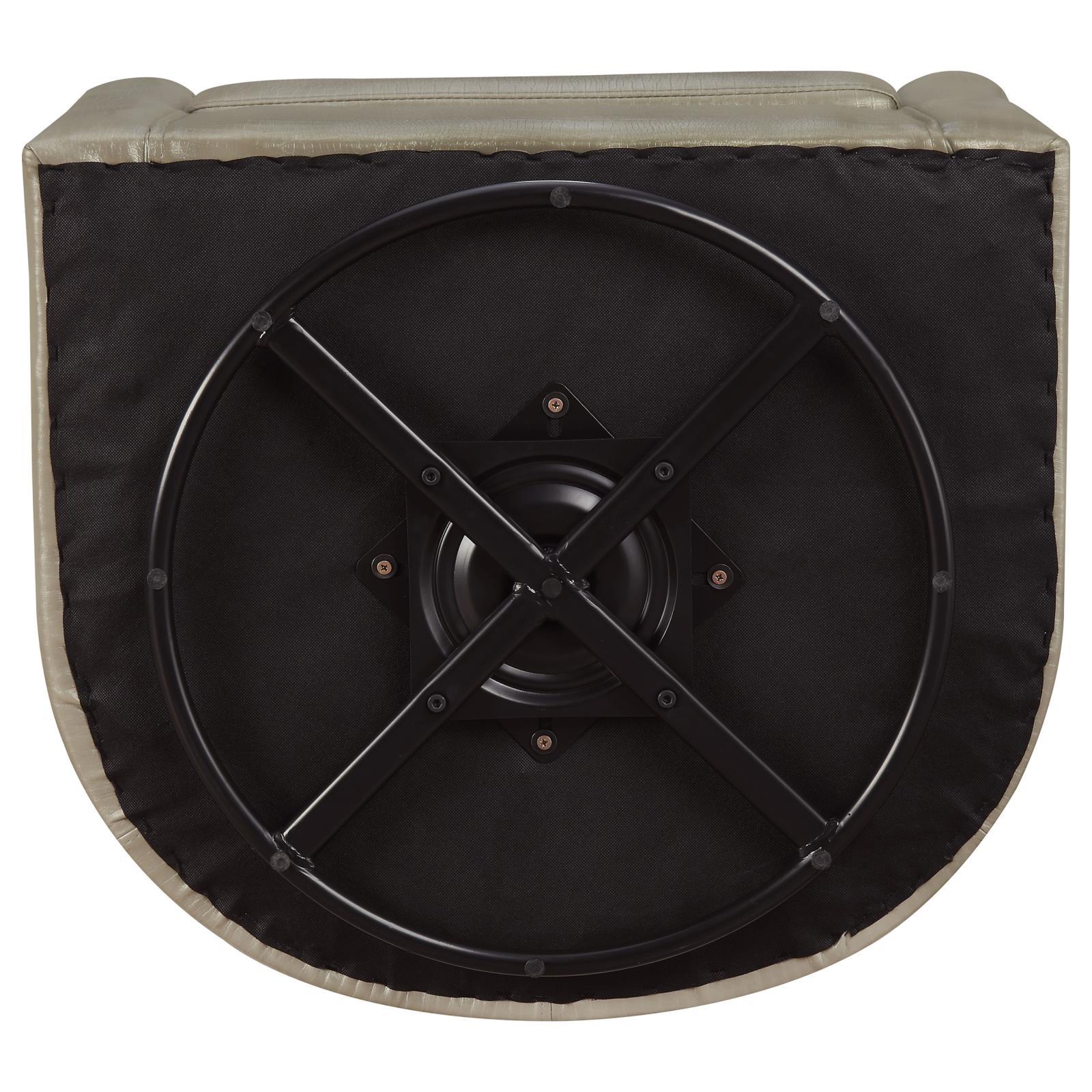 Champagne Swivel Armchair Grey Primary Living Space Contemporary,Modern Foam Faux Leather