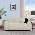 Sofa And Seater ,Human Body Structure For Usa People, Marshmallow Sofa,Boucle Sofa ,Beige Boucle Beige Light Brown Wood Primary Living Space Medium Soft Split Back Eucalyptus Rolled Arms Boucle 5