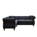 83.5 Inch Oversized Corner Sofa, L Shaped Sectional Couch,5 Seater Corner Sofas With 3 Pillows For Living Room, Bedroom, Apartment, Office Black Foam Velvet