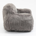 Bean Bag Chair Lazy Long Hair Sofa Bean Bag Chair Adult, Teen High Density Foam Filled Modern Focus Chair Comfortable Living Room, Bedroom Chair Grey Faux Fur