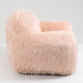 Bean Bag Chair Lazy Long Hair Sofa Bean Bag Chair Adult, Teen High Density Foam Filled Modern Focus Chair Comfortable Living Room, Bedroom Chair Pink Faux Fur